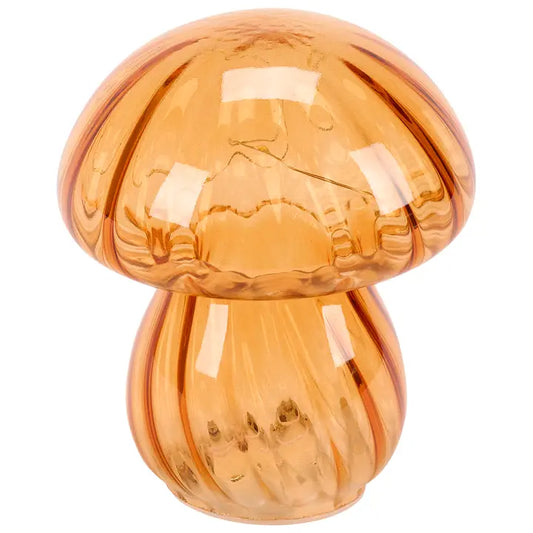 Lighted Orange Mushroom Sitter