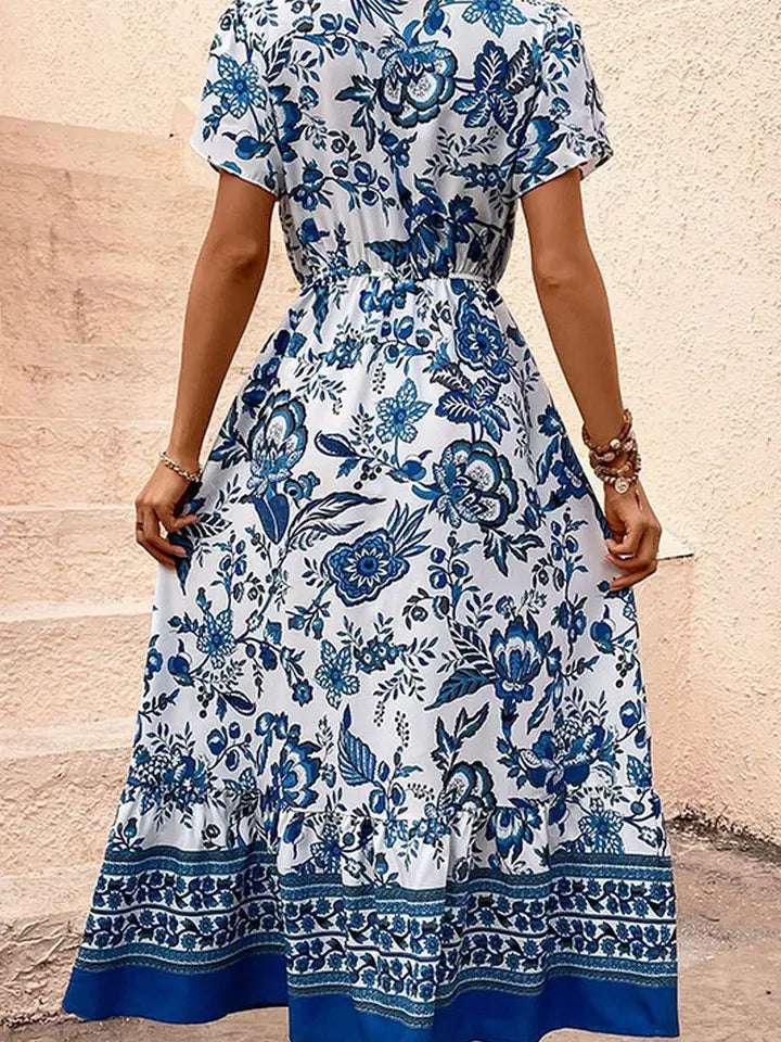 V-Neck Short Sleeve Maxi