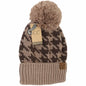 Houndstooth Pom Beanie