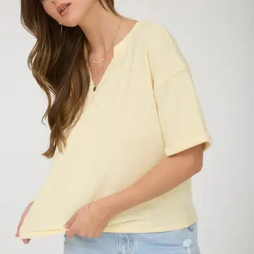 Stitch Drop Shoulder Cuff Sleeve