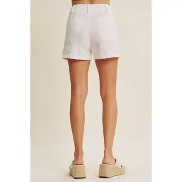 Classy White Linen Shorts