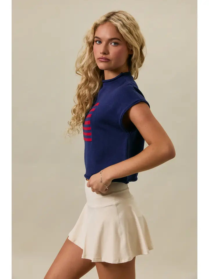 USA Mock Neck Sweater