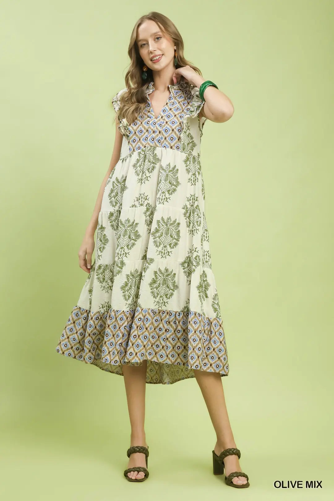 Bloom & Pattern Tiered Midi