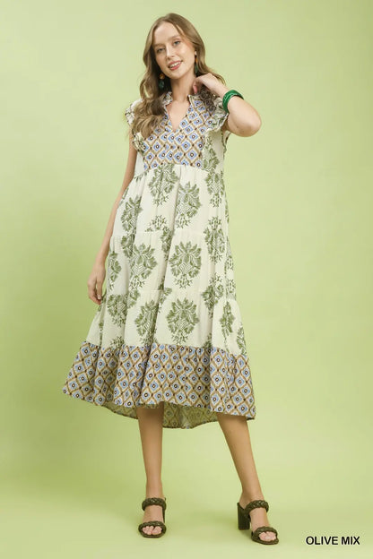 Bloom & Pattern Tiered Midi