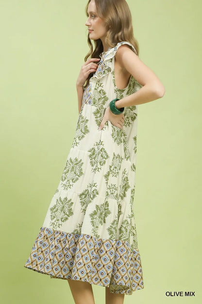 Bloom & Pattern Tiered Midi