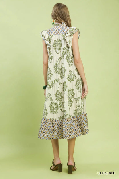 Bloom & Pattern Tiered Midi