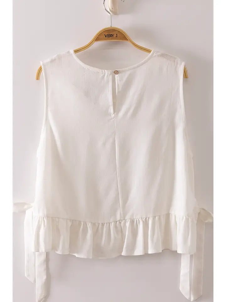 Side Tie Ruffle Top