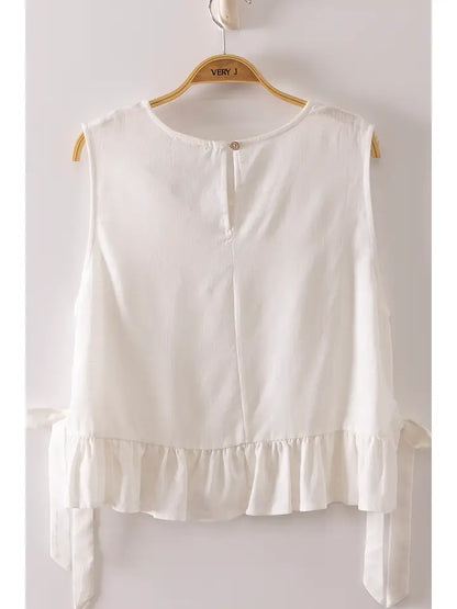 Side Tie Ruffle Top