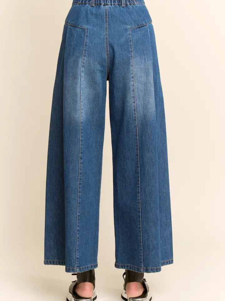 High Waisted Wide Leg Denim Pants