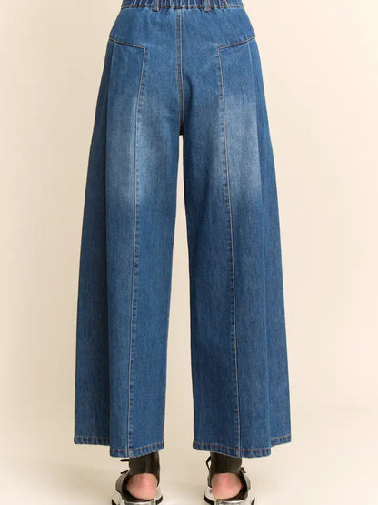 High Waisted Wide Leg Denim Pants