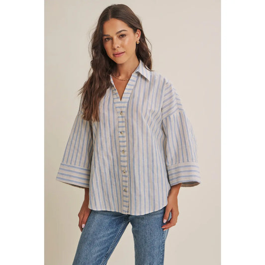 Ocean Blue Button Down Shirt