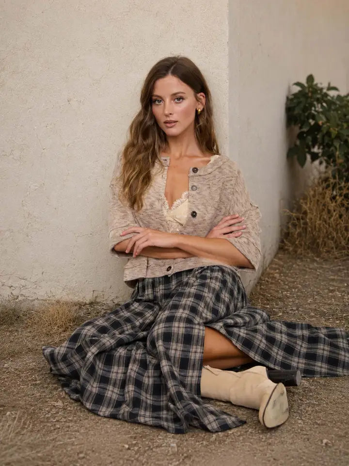 Button Down Raw Edge Top