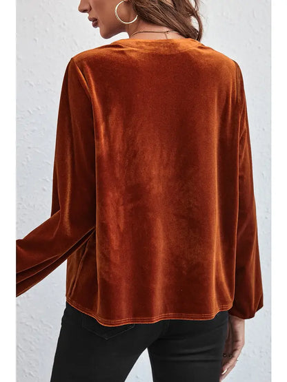 Velvet V Neck Top