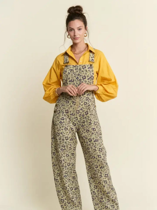 Floral Print Overalls