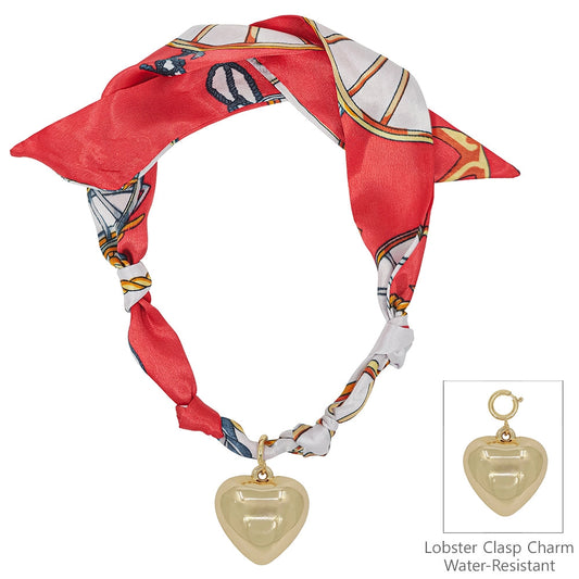 Red/White Knotted Scarf Necklace