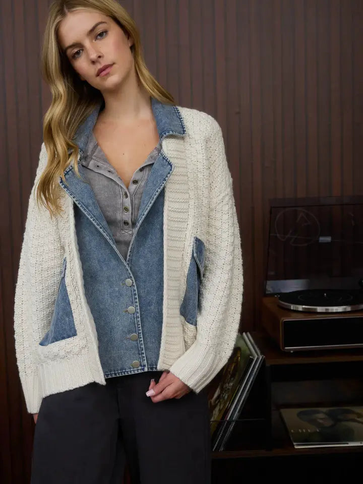 Denim Drift Knit Jacket