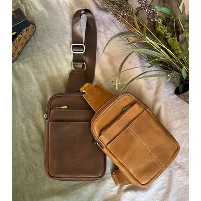 Unisex Leather Crossbody Bag