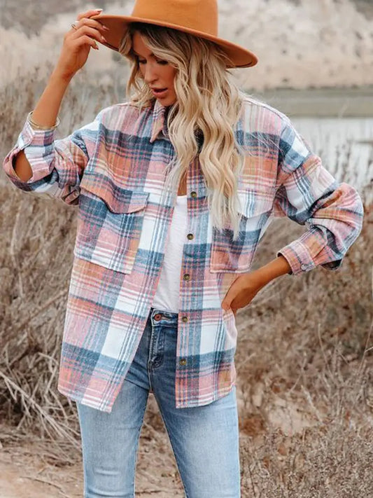 Addison Pink Plaid Shacket