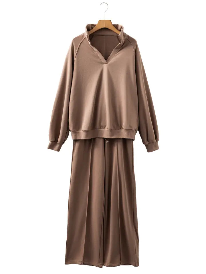 Polo Pullover and Drawstring Sweatpants Set