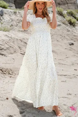 White Floral Maxi Dress