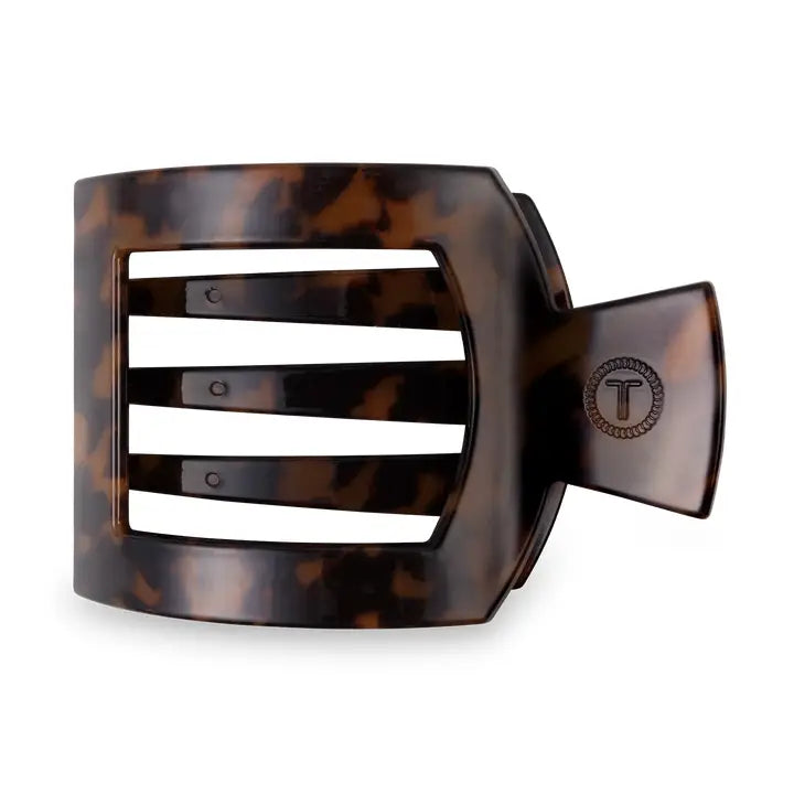 Square Flat Hair Clip | Med. | Tortoise
