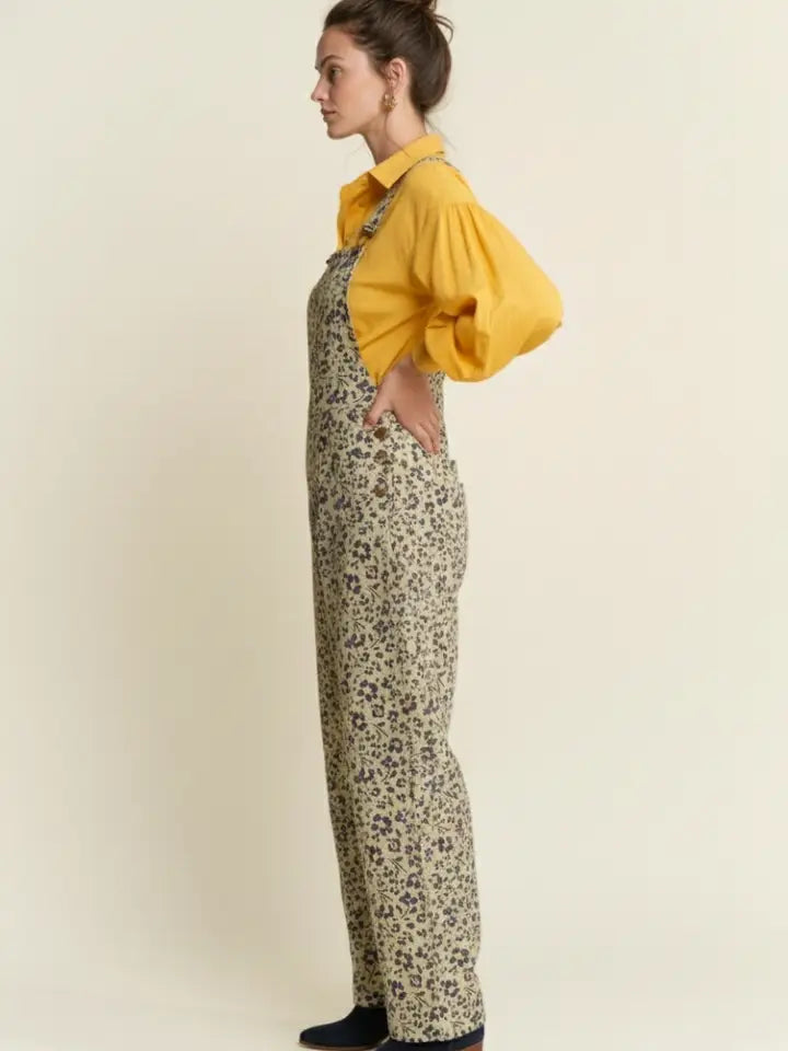 Floral Print Overalls