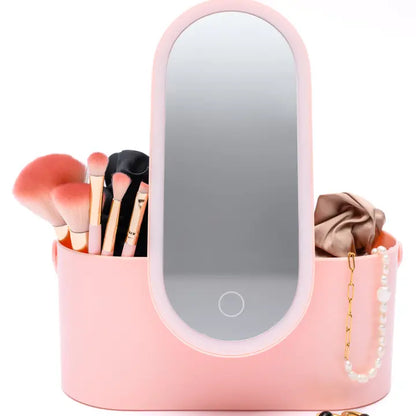 Portable Beauty Storage with Led Mirror