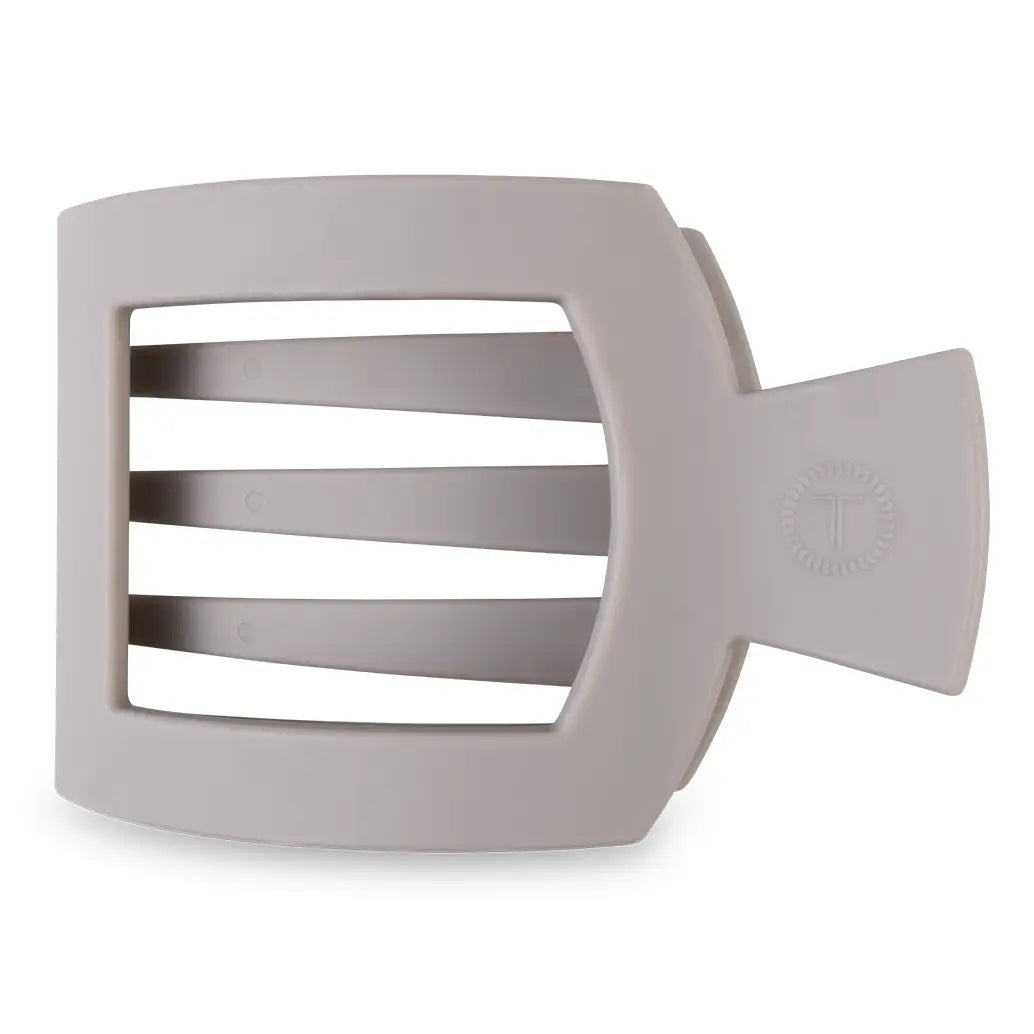 Square Flat Hair Clip | Small | Silver Flames