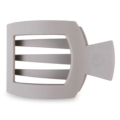 Square Flat Hair Clip | Small | Silver Flames
