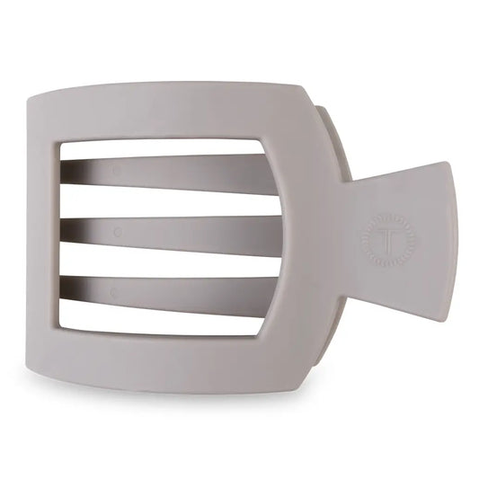 Square Flat Hair Clip | Small | Silver Flames