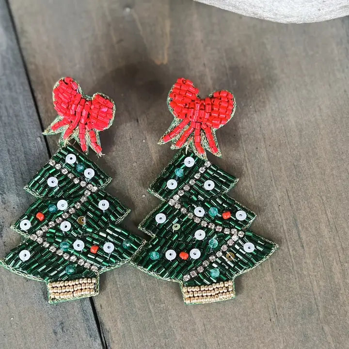 Christmas Tree Dangle Earrings