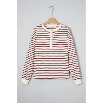 Striped Henley Long Sleeve