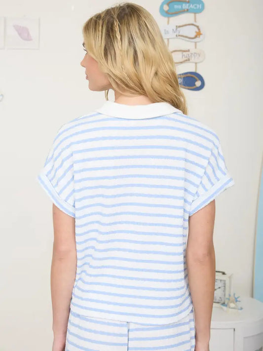 Textured Collared Knit Set