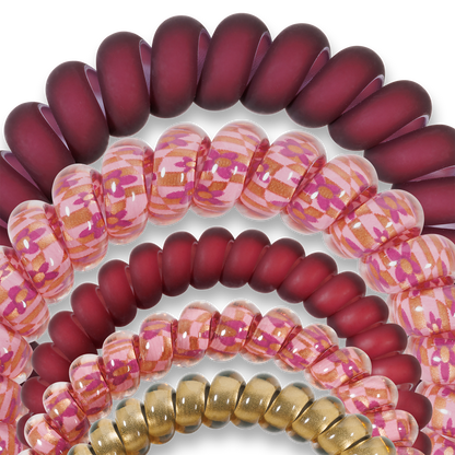 Spiral Hair Coils | Burgundy Bliss Hair Ties