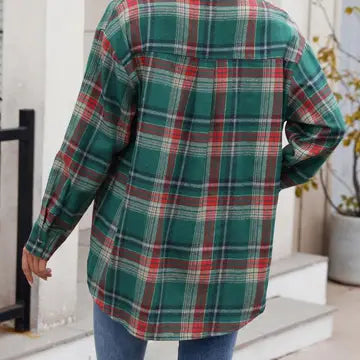 Loose Plaid Pocket Shirt