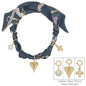 Black Scarf Necklace w/heart, pearl, cross