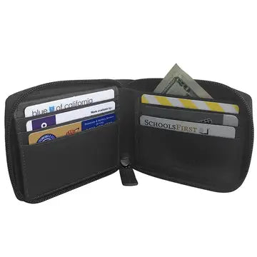 Cow/Buffalo Bi-Fold Wallet with Zipper