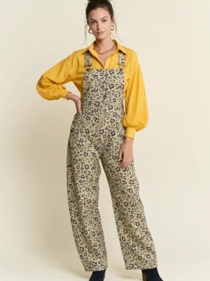 Floral Print Overalls