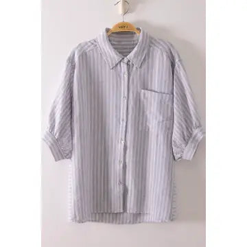 Stripe Puff Sleeve Top