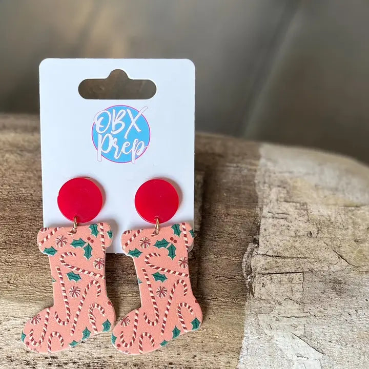 Christmas Stocking Drop Earrings