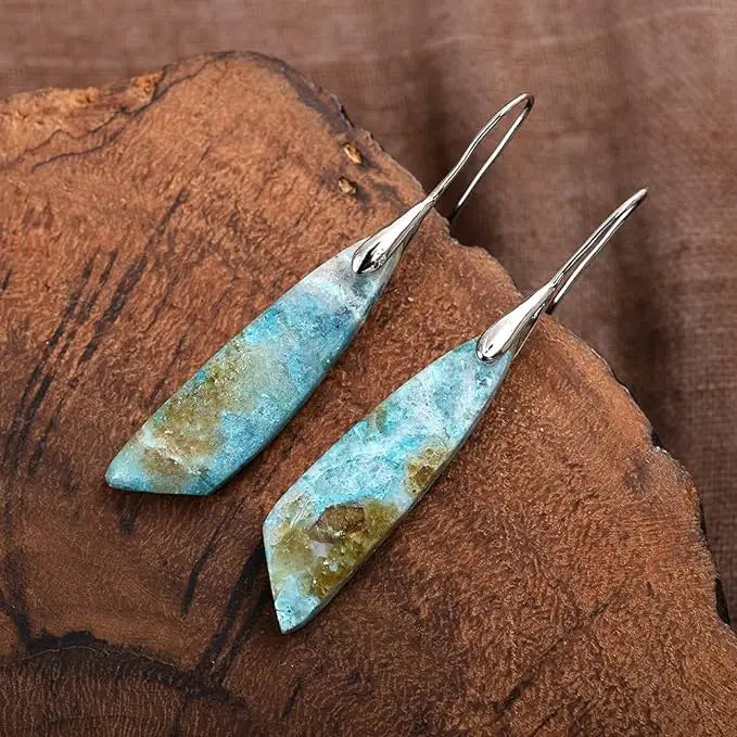 Natural Amazonite Dangle Earrings B261