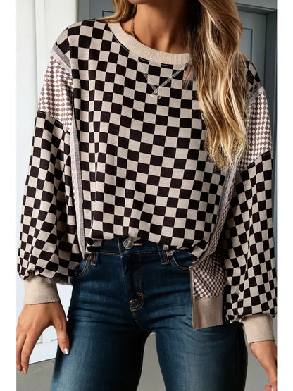 Checkered High Low Top