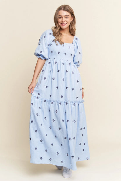 Flower Embroidered Maxi Dress