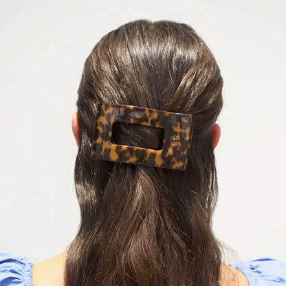 Flat Rectangle Hair Clip | Medium | Tortoise