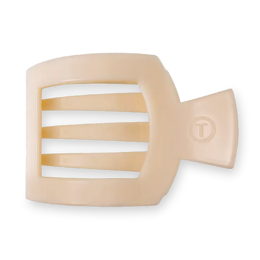 Square Flat Hair Clip | Small | Almond Beige