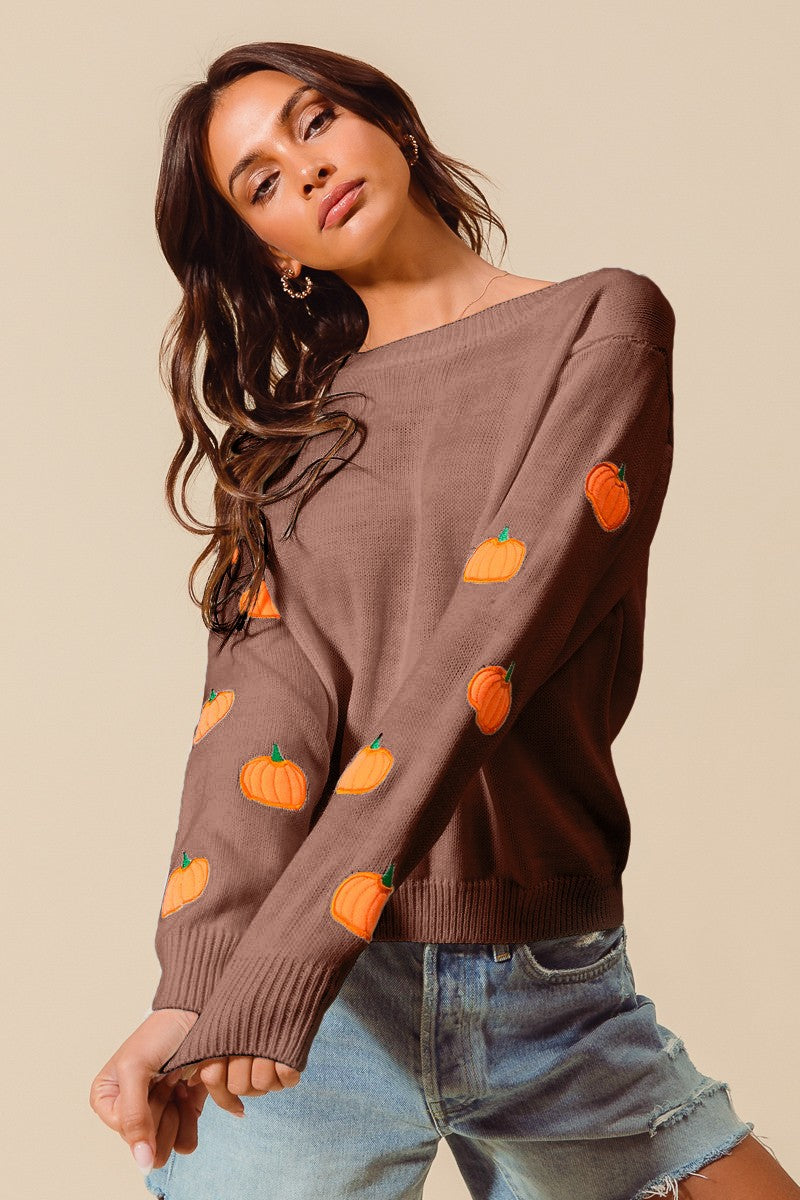 HALLOWEEN PUMPKIN SWEATER TOP