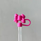 10mm Hot Pink Bow Straw Cover