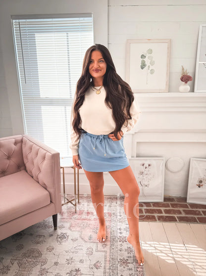 Skort in Washed Denim