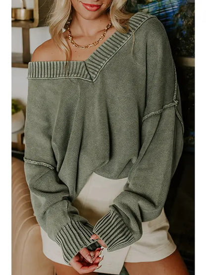 Wash Knit Drop Shoulder Sweater