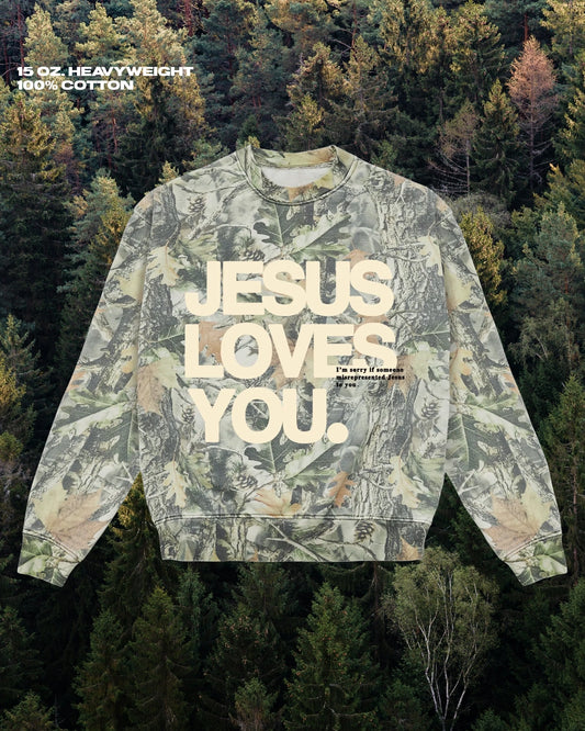 Jesus Loves You Heavy Weight Crew Neck